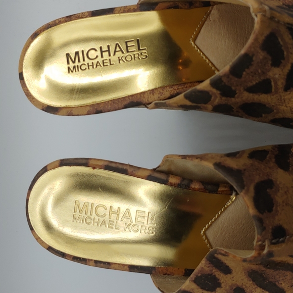 Michael Kors wedge leopard print leather sandals, size 6.5, rarely worn - Picture 6 of 12